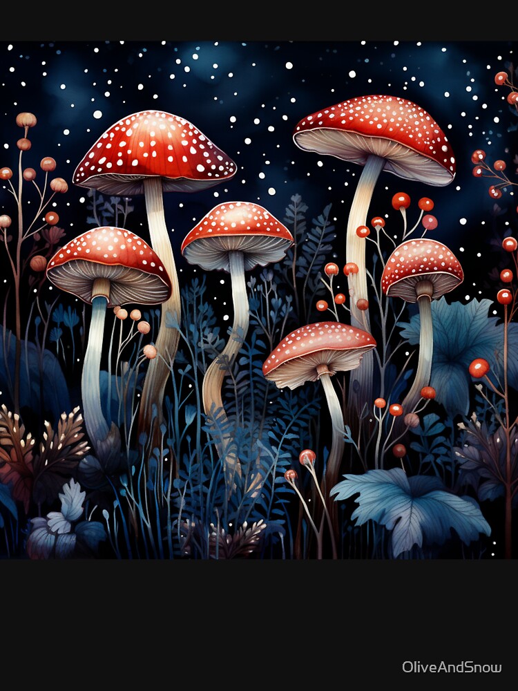 Red Mushroom Fairycore Enchanted Mushroom Forest Shroom Psychedelic Mushroom by OliveAndSnow