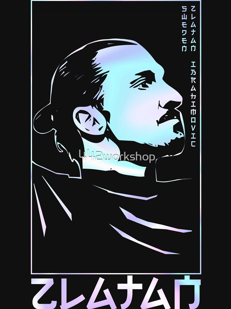 Zlatan Ibrahimovic holographic Style Portrait art illustration by 442workshop