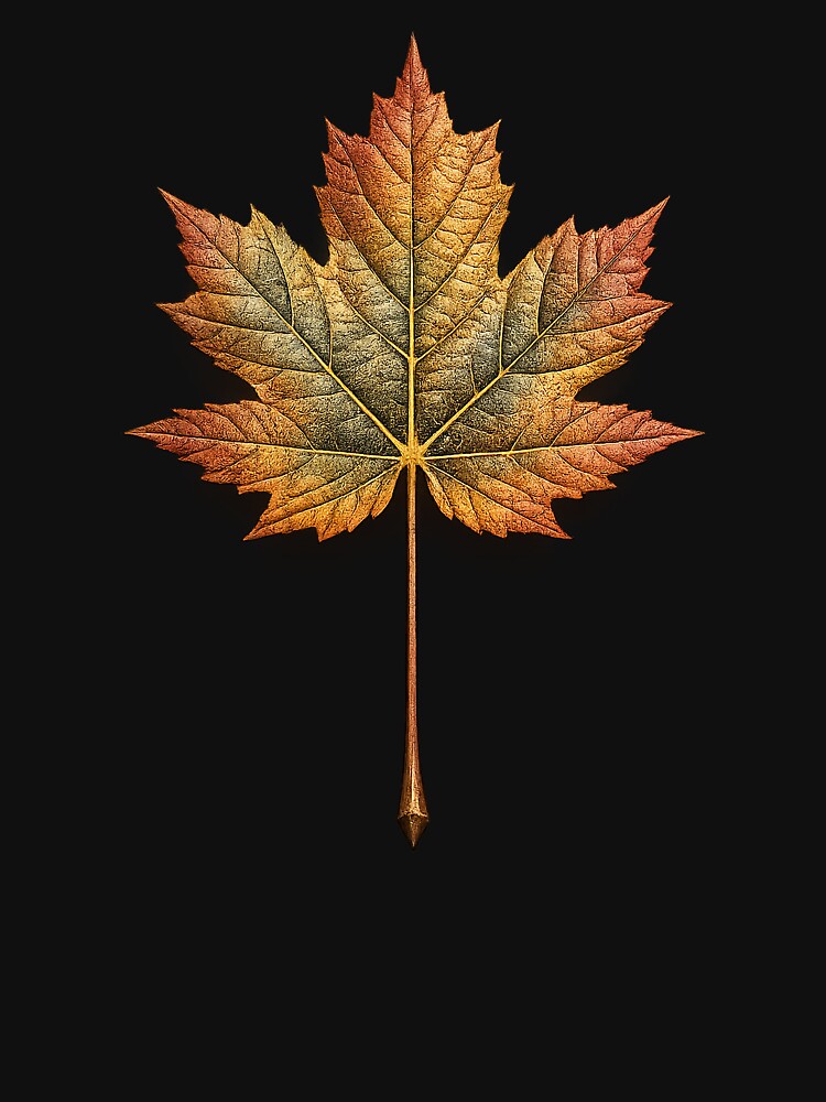 Golden Autumn Maple Leaf Emblem by decasavalviki