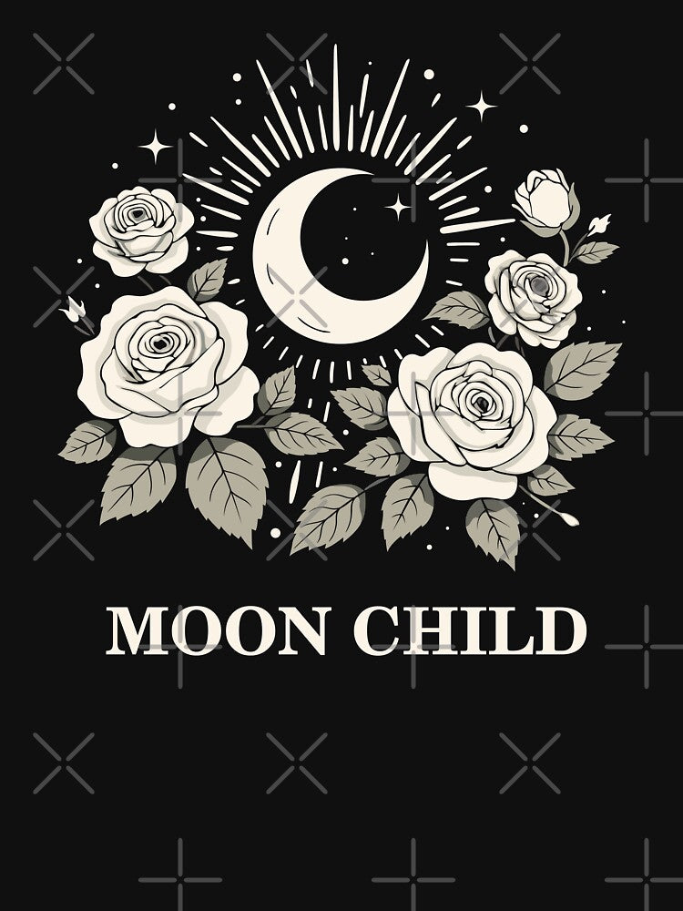 Moon Child. Floral Night Illustration. by alik7