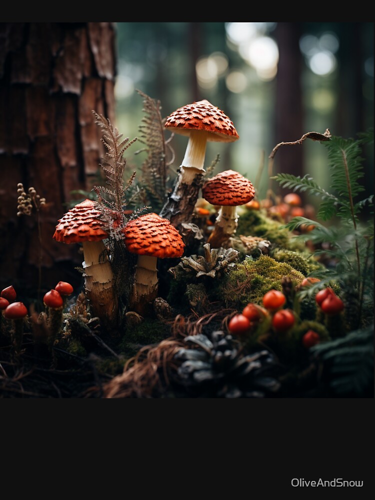 Mushroom Winter Red mushroom Cottagecore Mushroom House Poison Mushroom Cookie Mushroom Hunting Mushroom Winter by OliveAndSnow