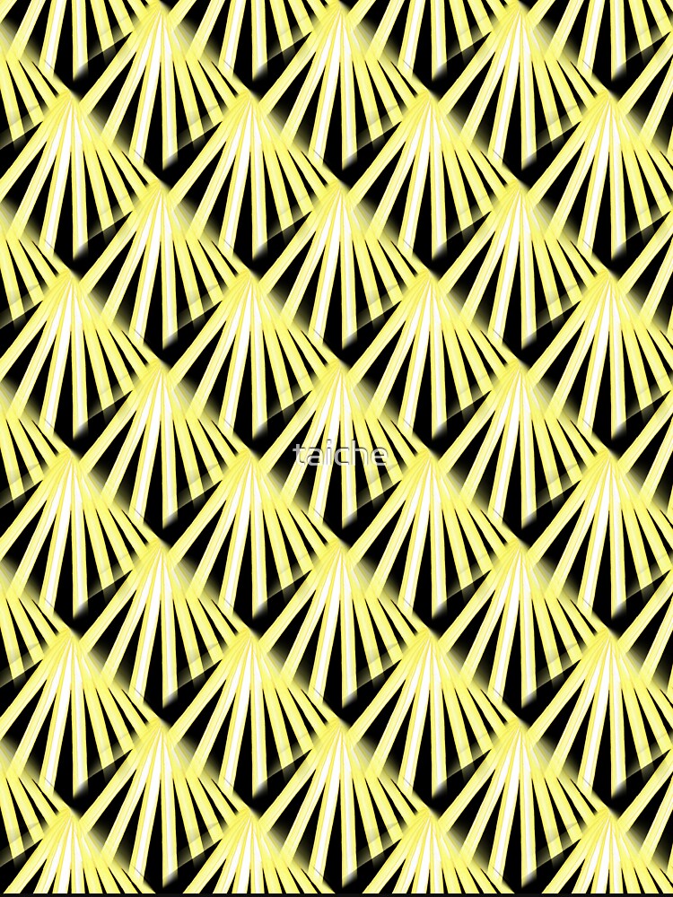 Art Deco Tropical Beach Palm Vacation Yellow On Black by taiche