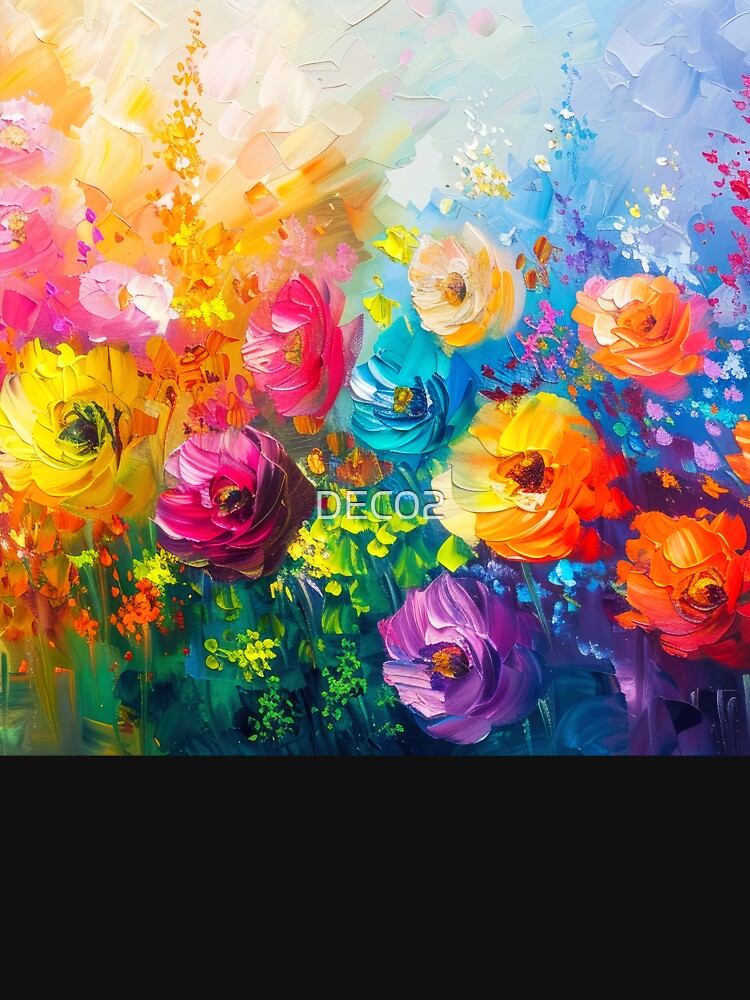 Beautiful Floral Art Oil Painting-Style Digital Design by DEC02