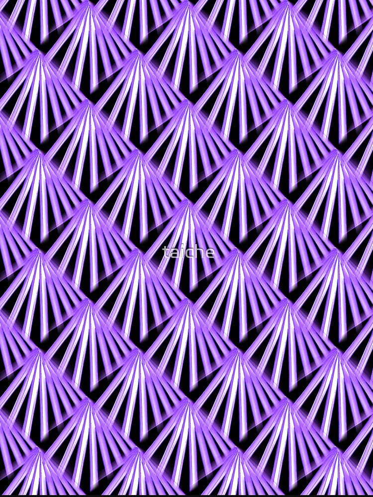 Art Deco Tropical Beach Palm Vacation Purple On Black by taiche
