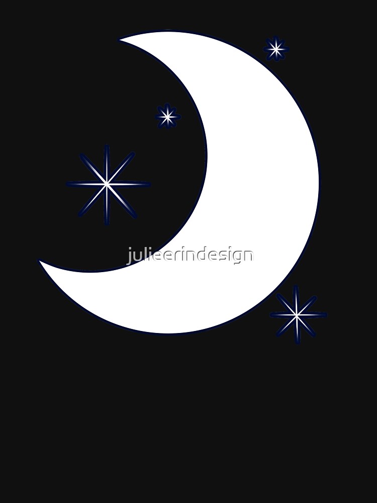 Crescent Moon with Stars by Julie Erin Designs