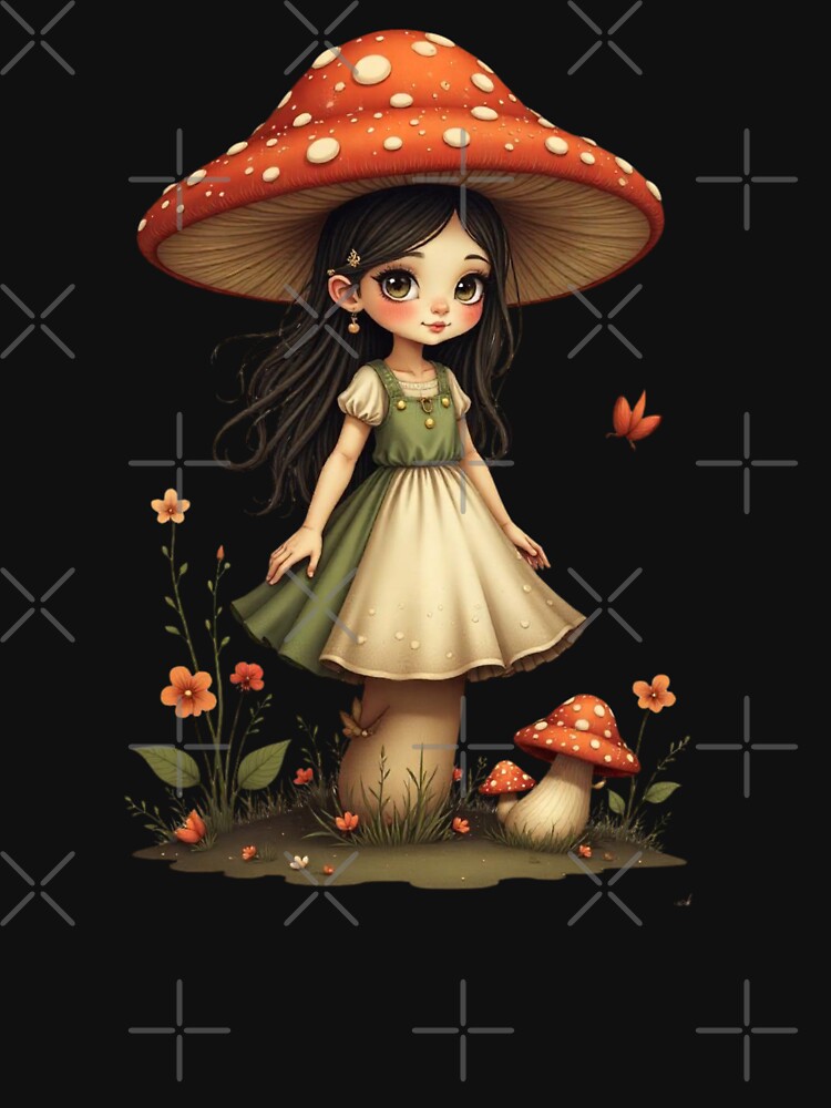 mushroom girl in a harsh world classic tshirt by anandsiva2703