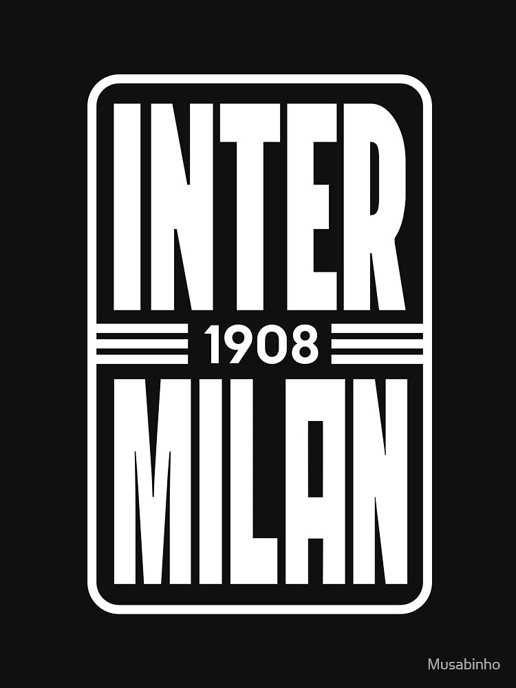 Inter Milan 1908 Minimal Typography sticker - white by Musabinho