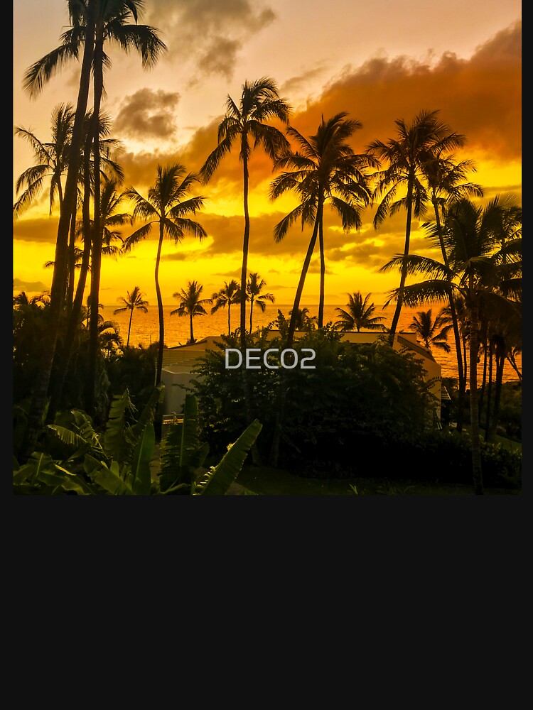 Tropical Gold and Tangerine Hawaiian Sunset Art Photo by DEC02