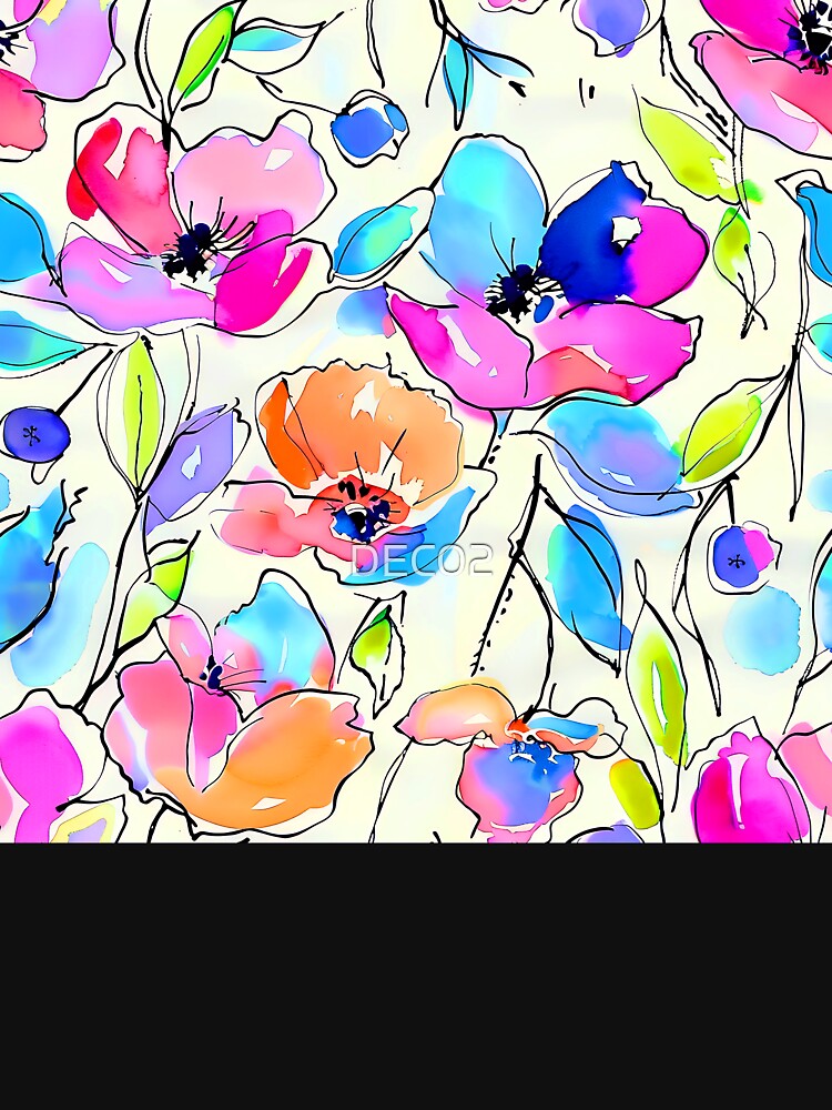 Sophisticated Floral Modern Abstract Art With Watercolor Aesthetic by DEC02