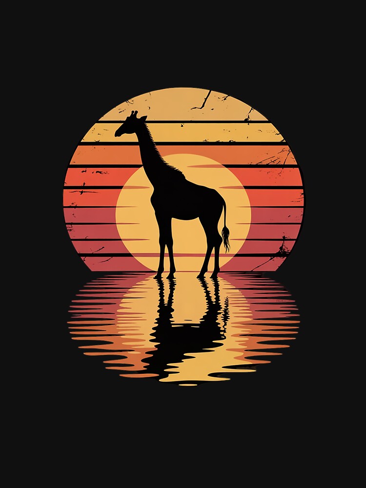 Giraffe sunset 70s Giraffe by DigitaldeligArt