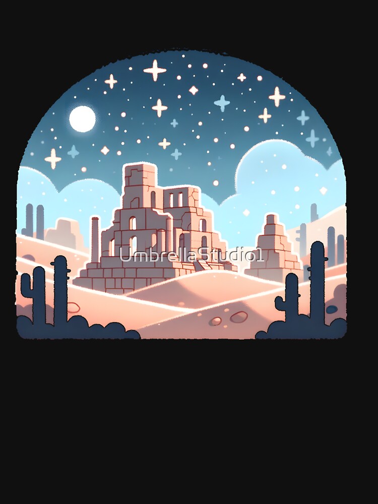 Desert Ruins Under a Starry Night Sky by UmbrellaStudio1