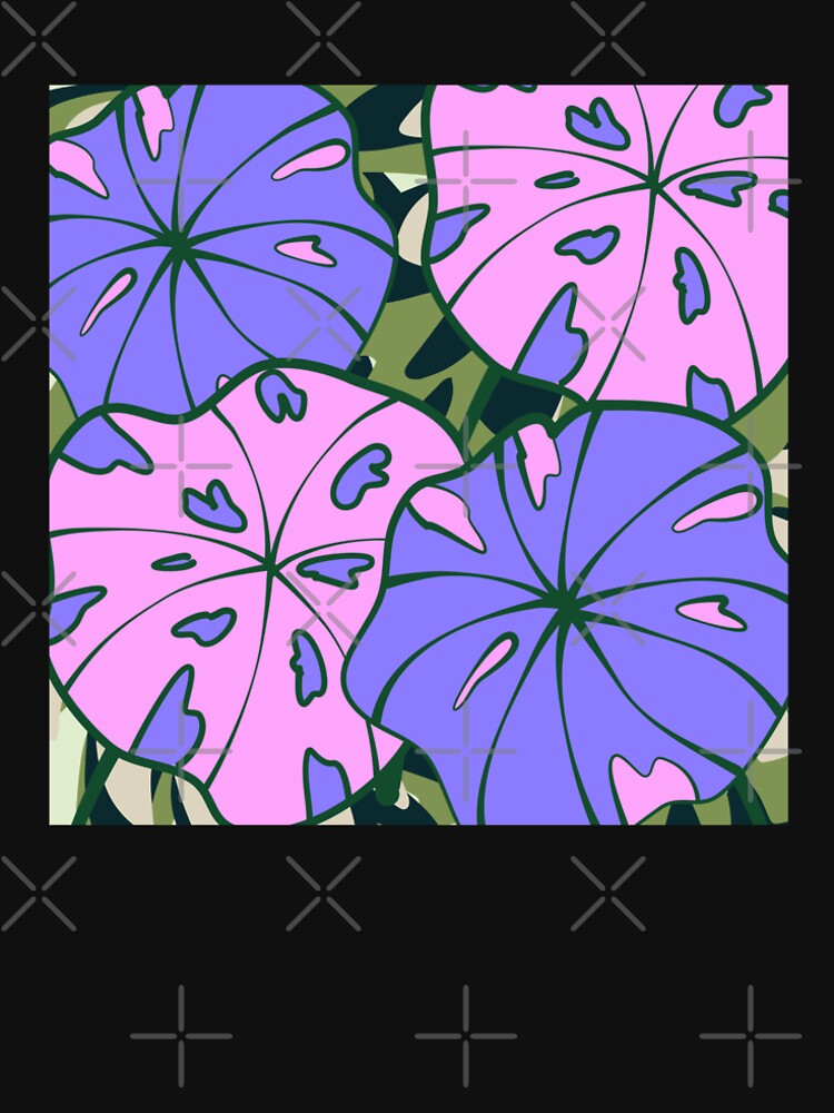 Violet Philodendron Tropical Leaves Pattern by GraphicsClub