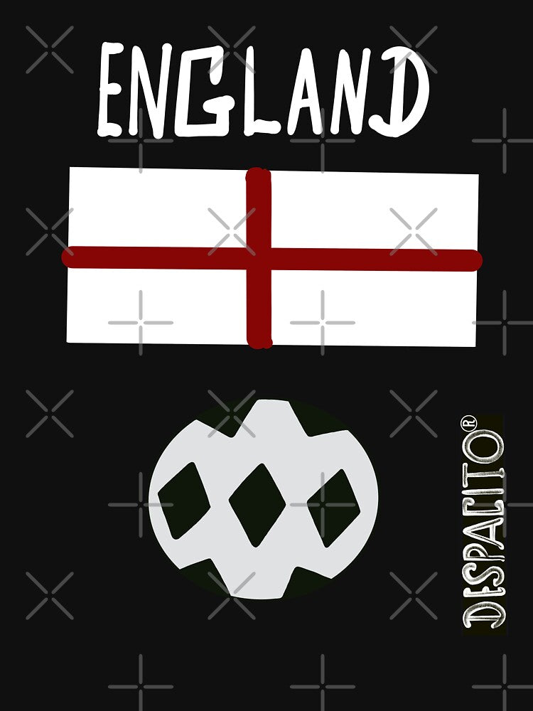 Despacito® England Flag Black White Ball Futbol Text by DespacitoBrand