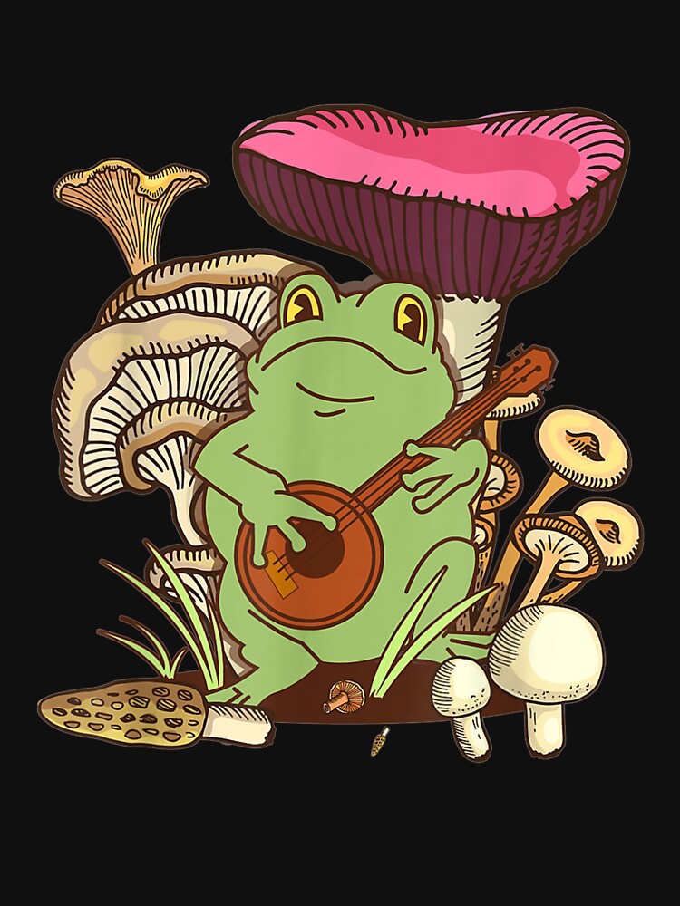 Frog Playing Banjo On Mushroom by tolivia
