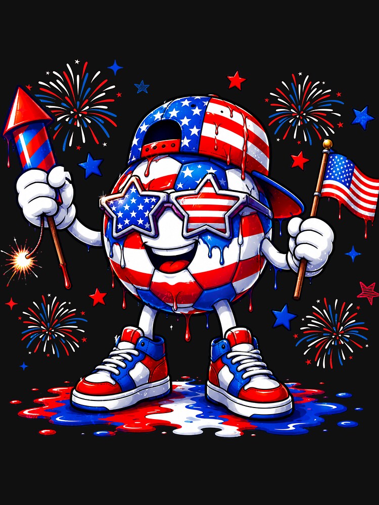 Patriotic Soccer 4th of July American Flag USA Boys Kids by elongatedjazz