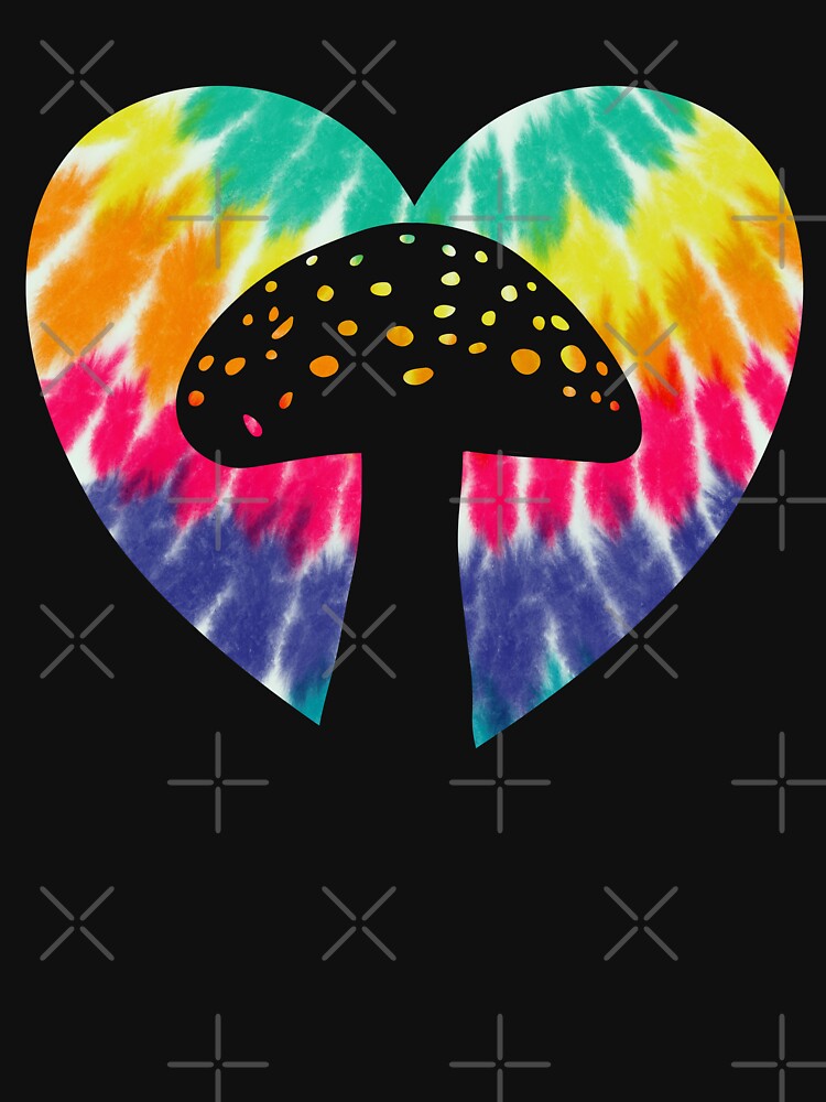 Mushroom Heart With Tie dye Print For Mushroom Lover by JokeGysen