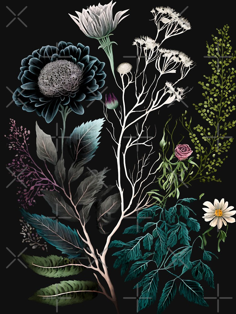 Witcy Dark Academia Botanical Art by Enyr