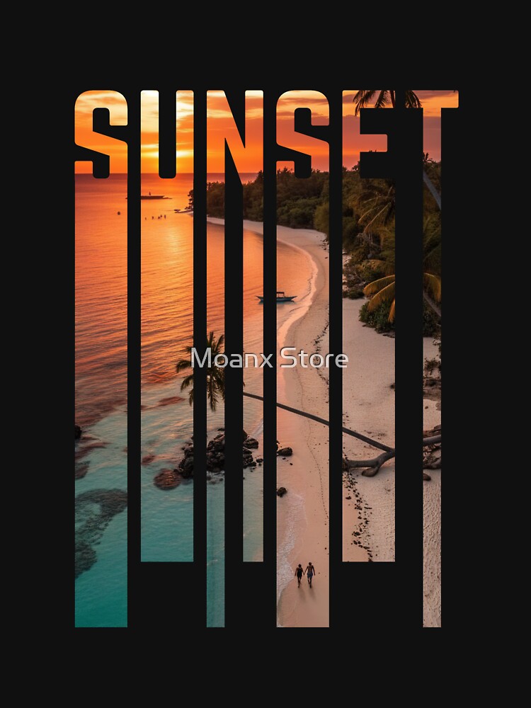 SUNSET Typography Art – Tropical Beach Sunset Aesthetic Design by Moanx Store