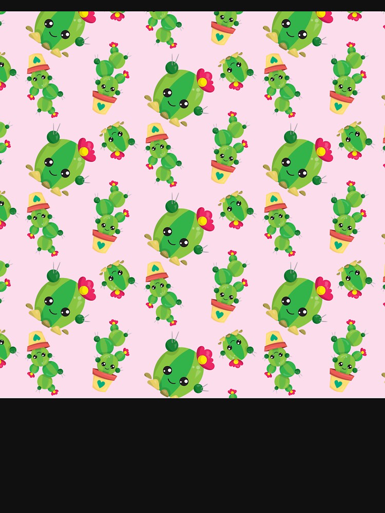 Cute Cactus Seamless Pattern on Pink Background Notebook by FestivityFinds
