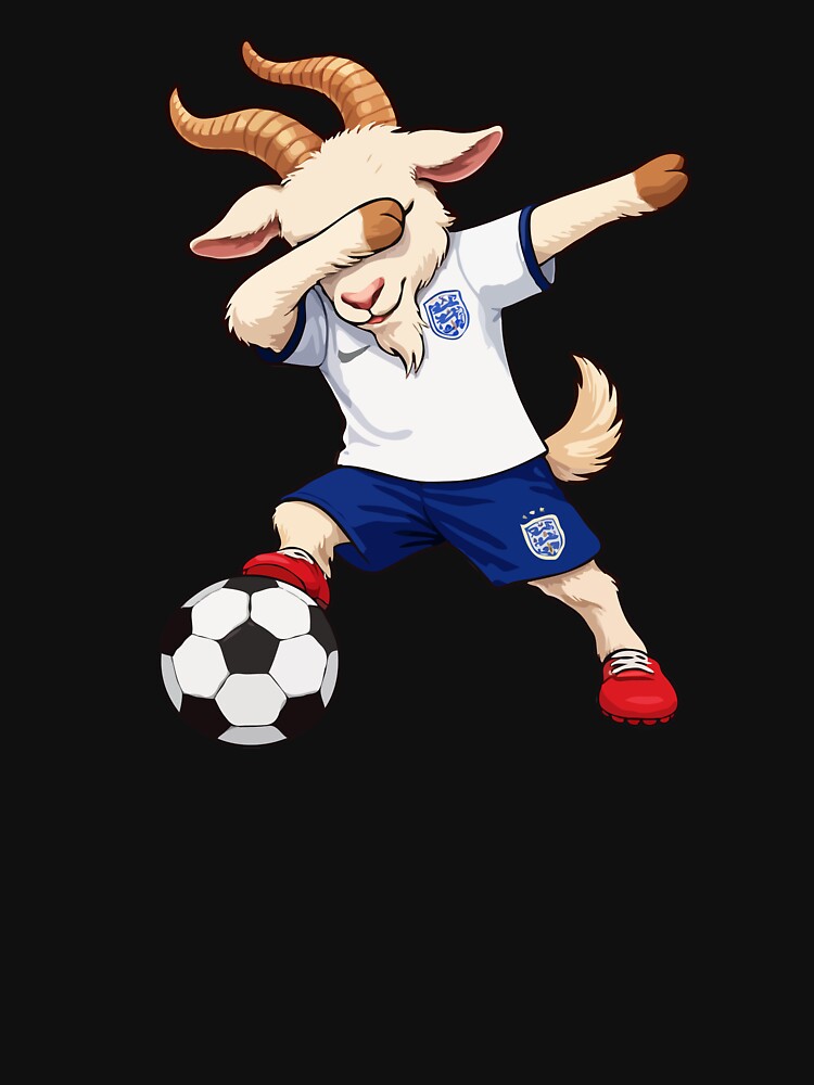 England GOAT Soccer Player Dabbing – Funny England Football Mascot Cartoon Art by BrainBubbleArt
