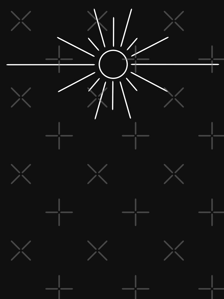 Minimalist Sun (White - Large) – Radiant Line Art Design by TummysEmporium