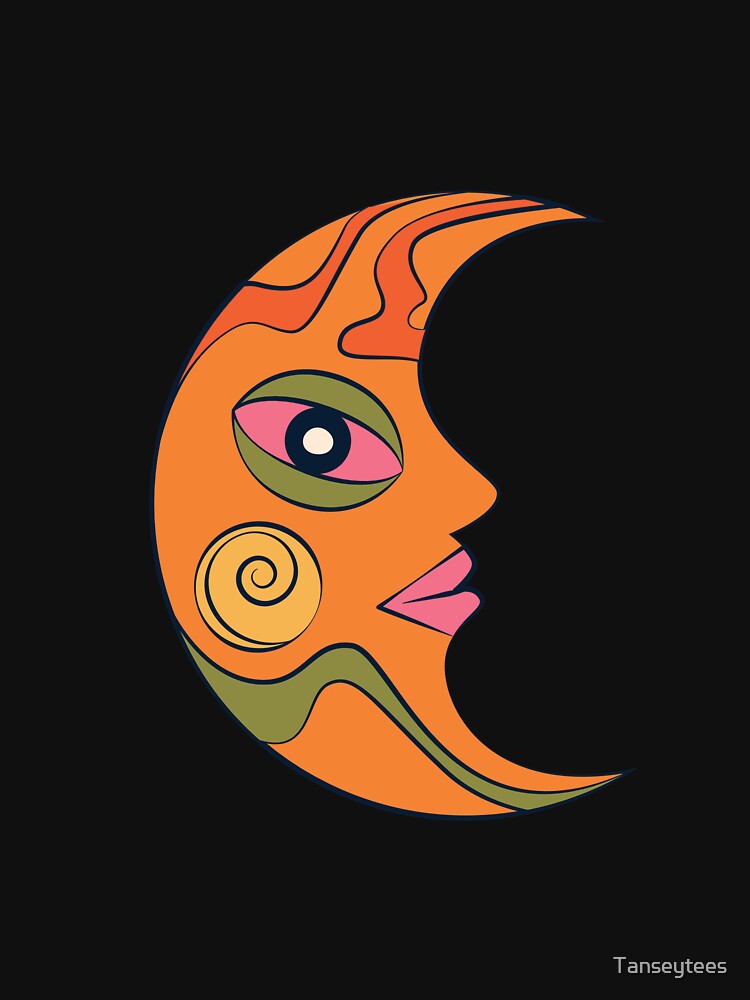 Orange. Moon by Tanseytees