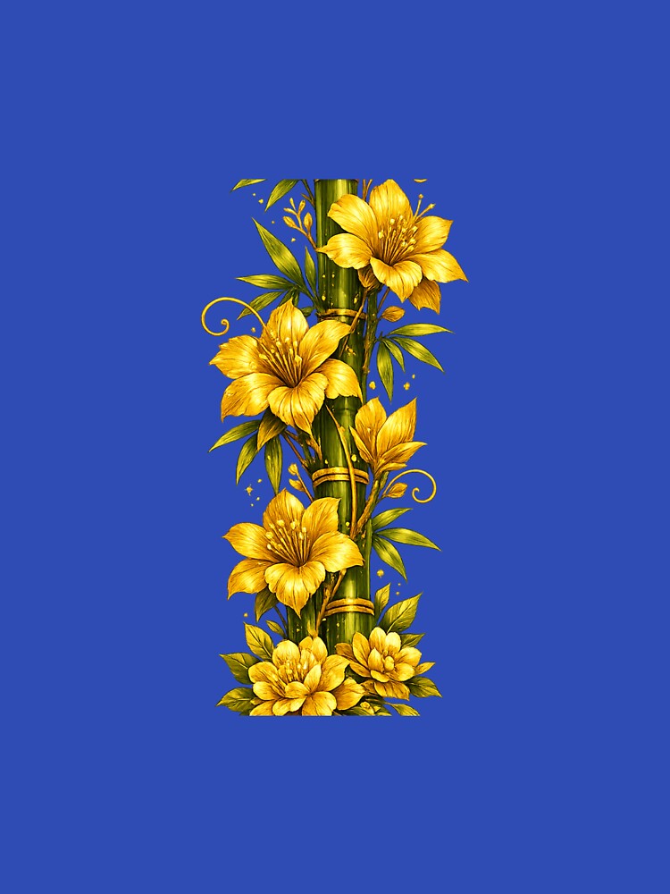 Golden Floral Bamboo Elegance by WearCS Prints
