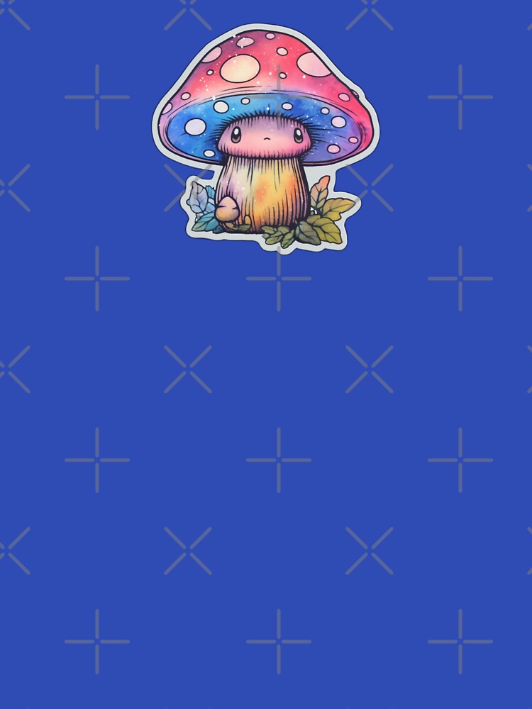 Sad Anime Mushroom | Blue Watercolour | Happy, Cute, Nature, Kawaii, Woods, Forest by FantasySoul