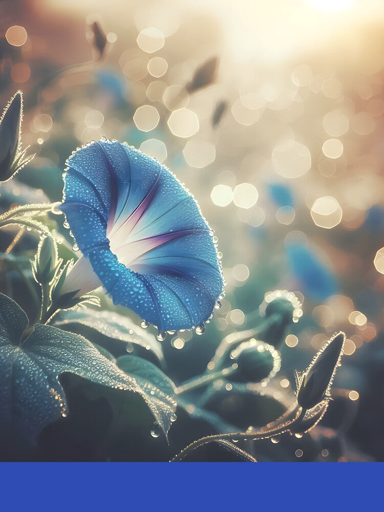 Blue flower with dew drops by WalterGomes