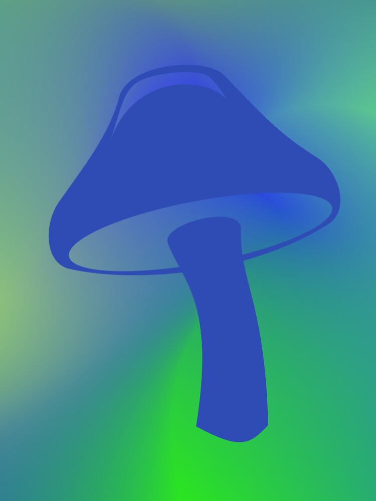 Colored Mushroom with Blue Background by Risa-C