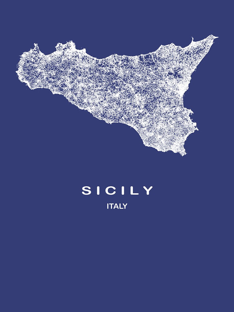 Sicily city map, Sicily map art, Italy map, Italy province by MondoArtShop