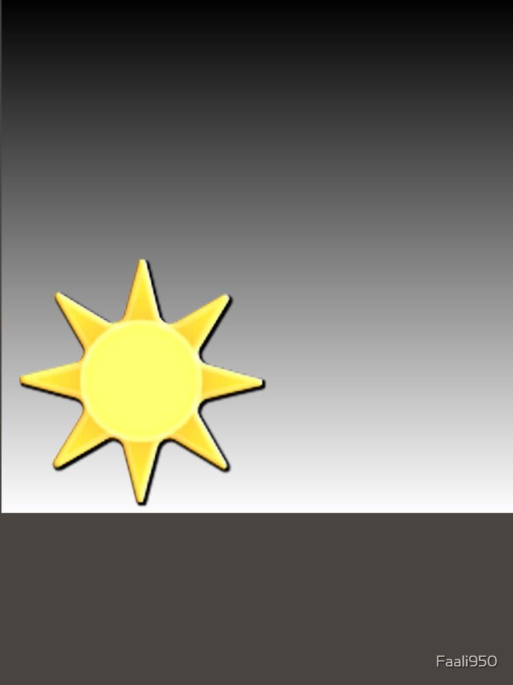 **"Vibrant Yellow Sun Icon - Minimalist Sunny Day Sticker & T-Shirt Design"** by Faali950
