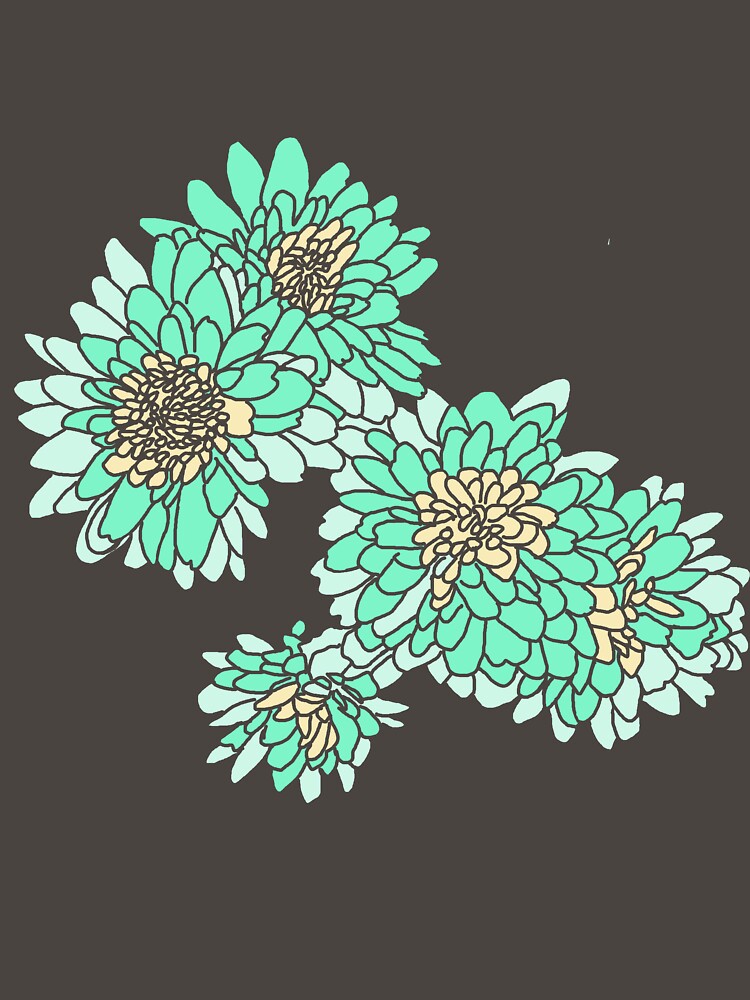Flowy floral - blue chrysanthemum (mums) by PBerry