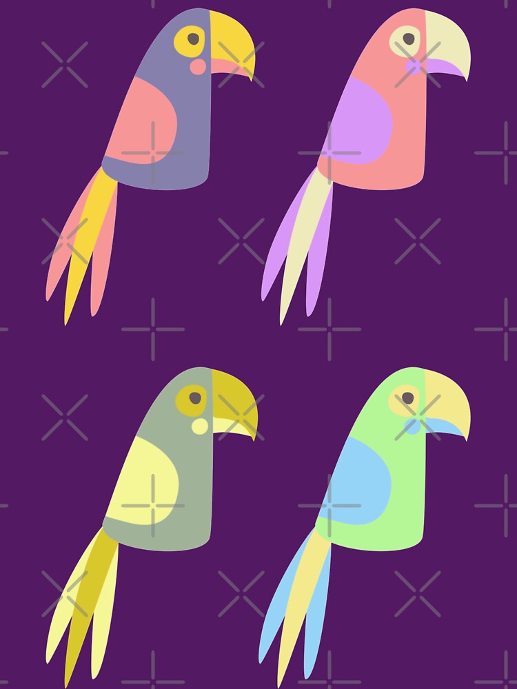 Colorful tropical parrot pattern by TheWaterBirds