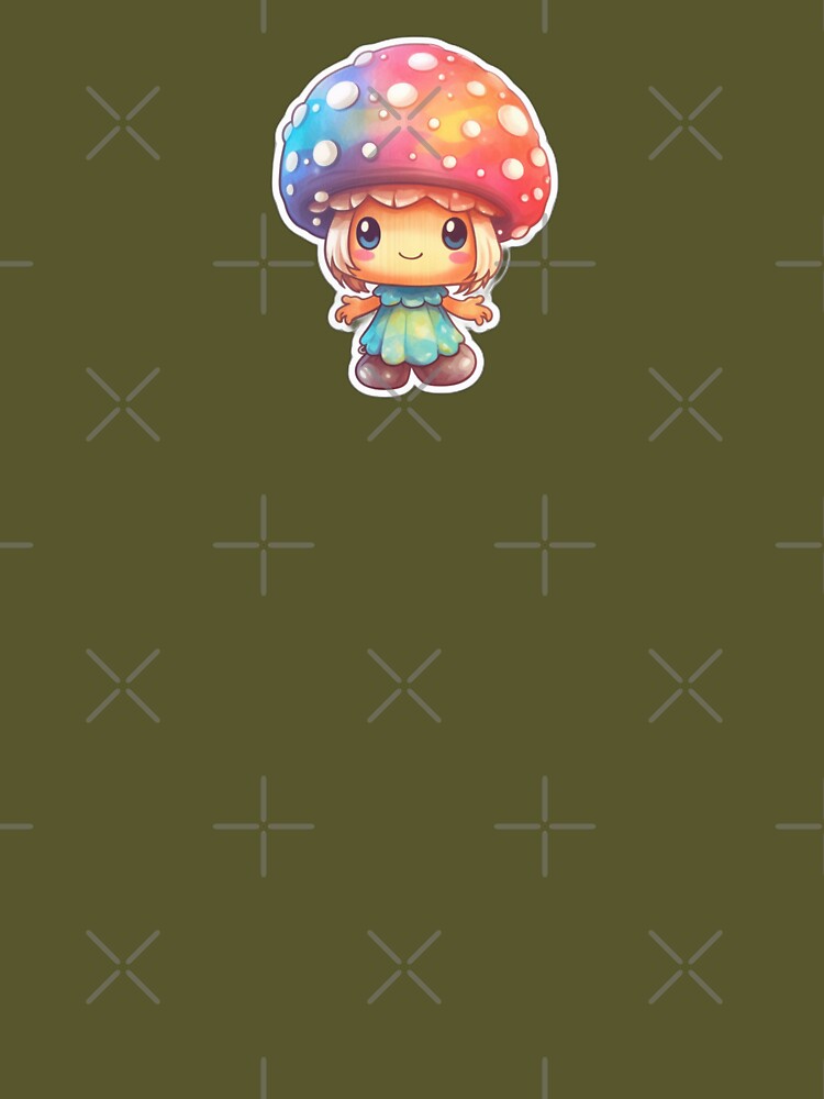 Colourful Anime Mushroom | Teal Watercolour | Happy, Cute, Nature, Kawaii, Woods, Forest by FantasySoul