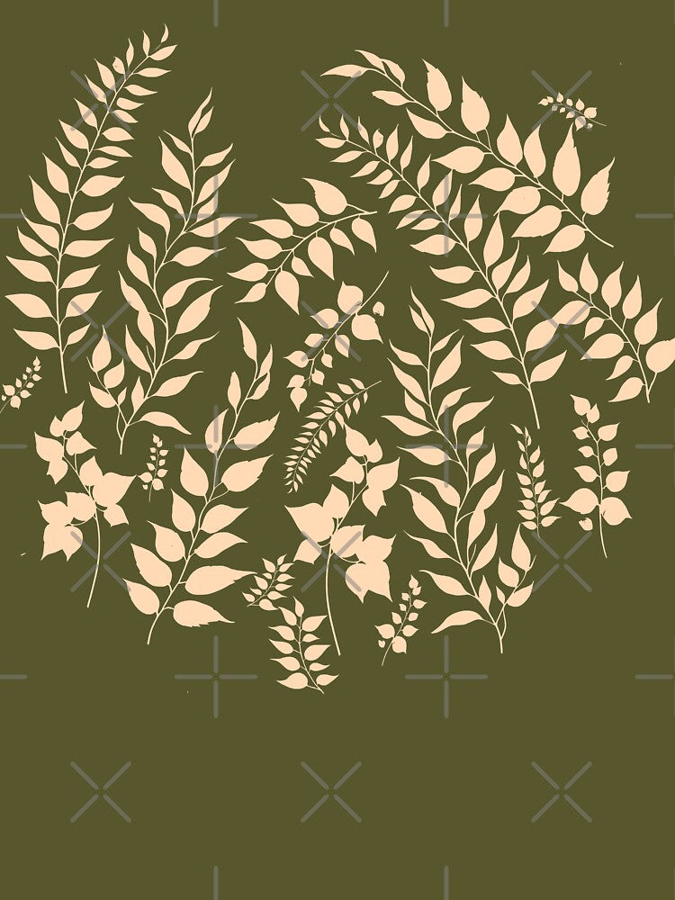 Greenery Botanical Print Apricot Peach by SilverPegasus
