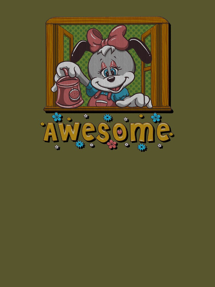 awesome cartoon cute puppy beautiful dog with flowers - embroidery patch by hayrpictures