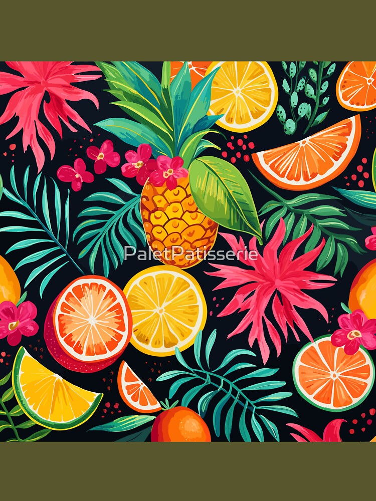 Vibrant tropical fruits pattern by PaletPatisserie