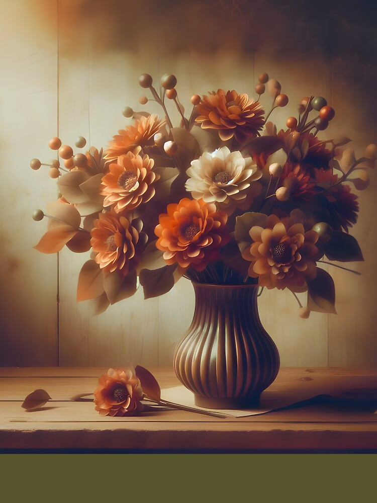 Vase with sepia flowers by WalterGomes