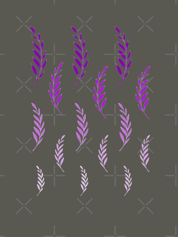 Purple Lavendar Leaves Pattern, Lavendar Leaf Set, Leaf Motif, Vibrant Gradient Leaves by Art Shimmers