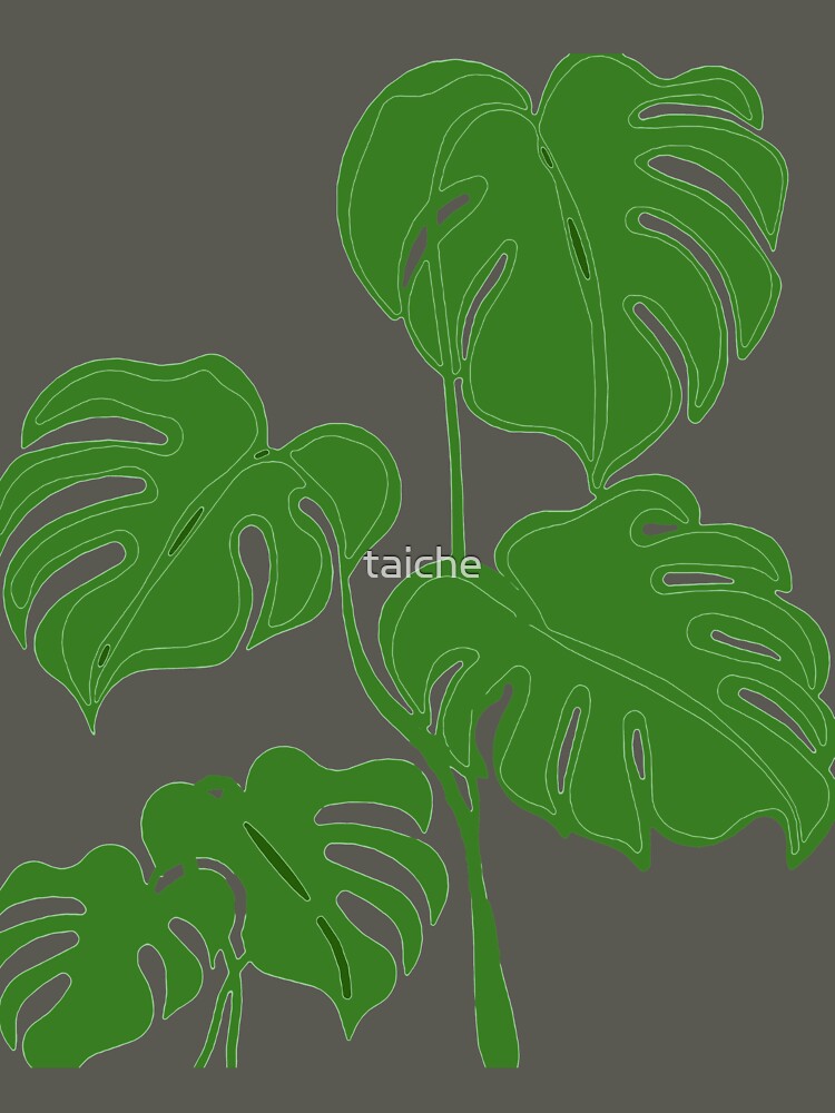 Green Monstera Swiss Cheese Plant Cut Out Style v2 by taiche