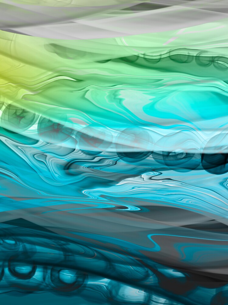 Abstract liquid art alcohol ink ocean waves, liquid marble art design, abstract marble art, liquid art, yellow turquoise watercolor by ZeinabTaha