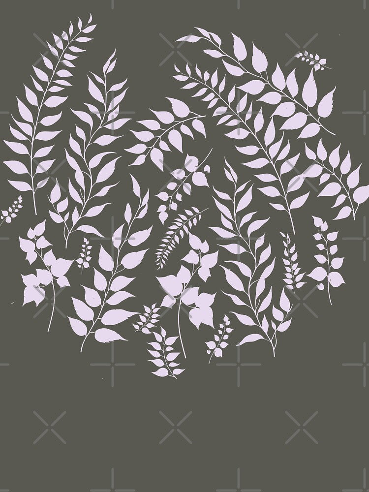 Greenery Botanical Print Lavender and White by SilverPegasus