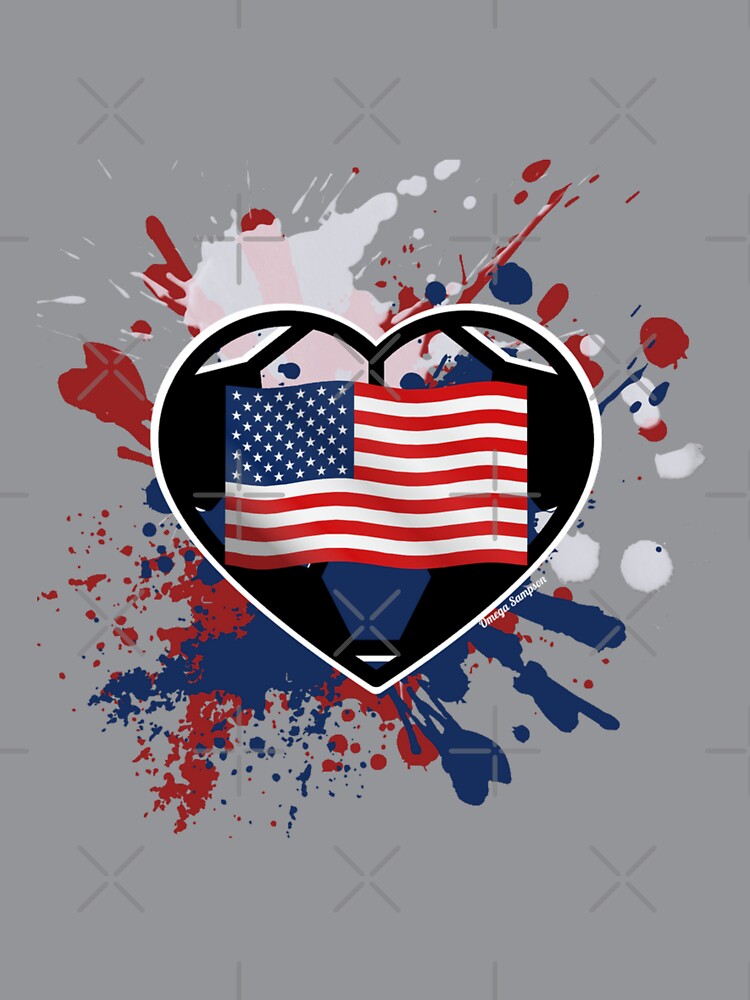 USA Flag Soccer Heart by artbyomega
