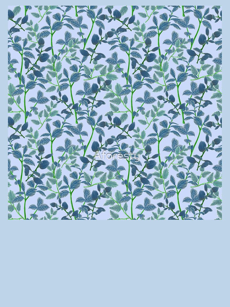 Floral garden- Branches-blue and minty by Aforesty