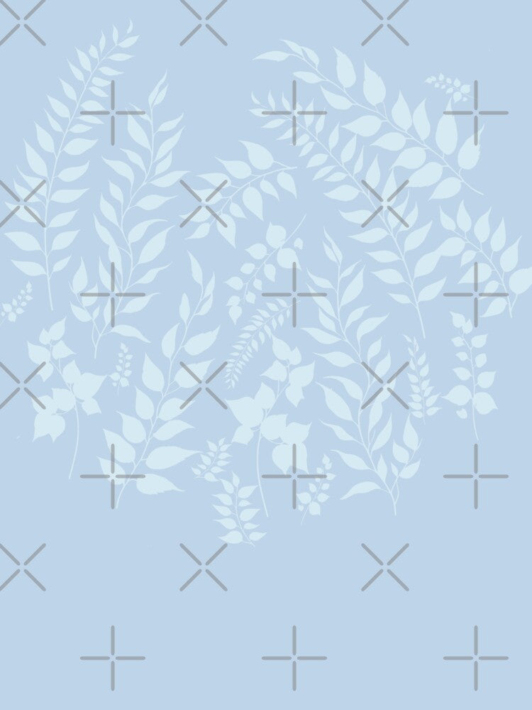 Greenery Botanical Print Light Blue by SilverPegasus