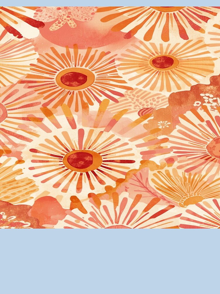 Sun Pattern iPhone Case with Warm Pastel Ray by mari0n980
