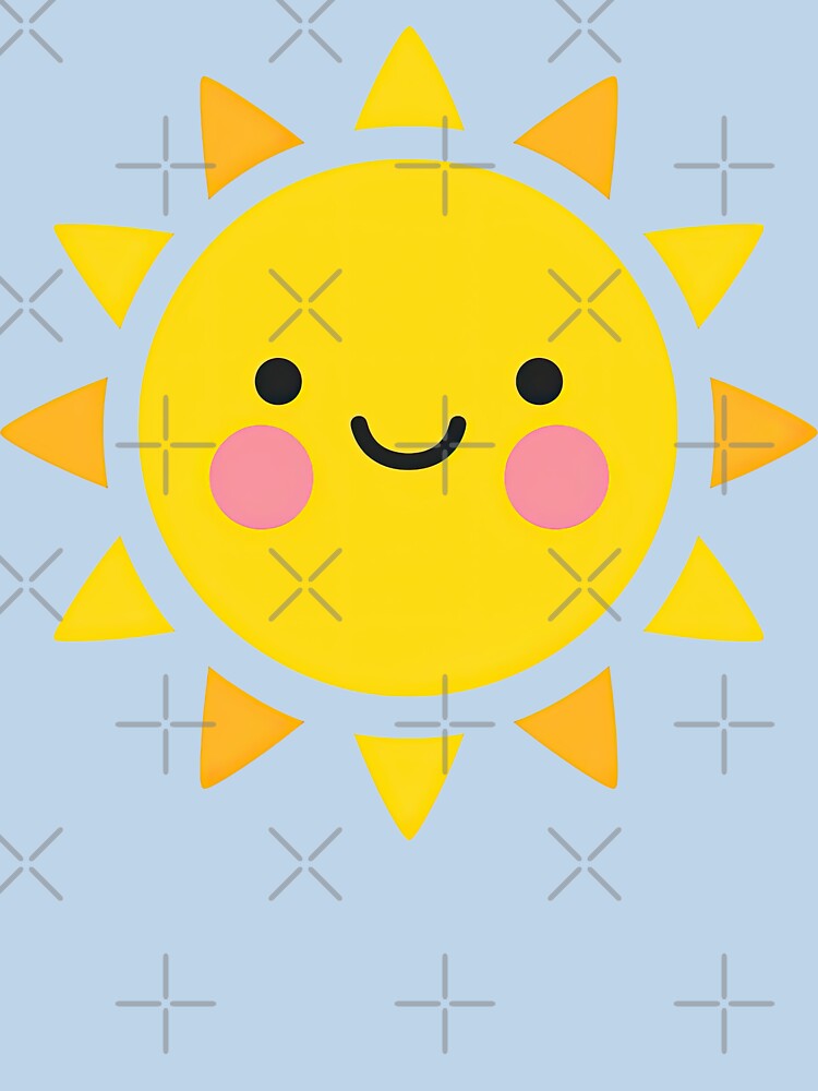 Cute Happy Sun Character With Pink Cheeks by ArtfulWeave
