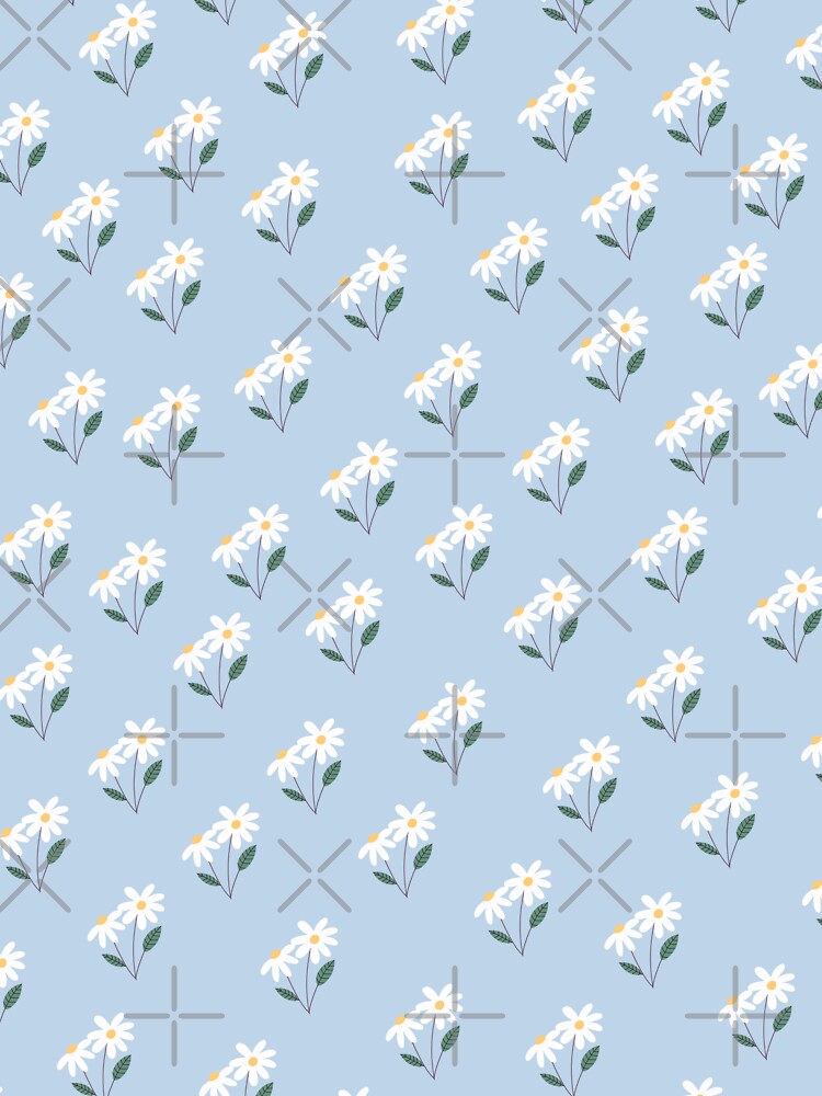 White Daisy Flowers Illustration Pattern. by PlantKind