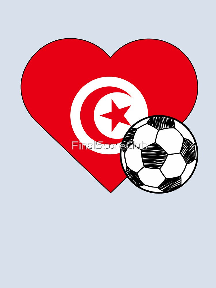 Tunisia Soccer Heart Design by FinalScoreClub